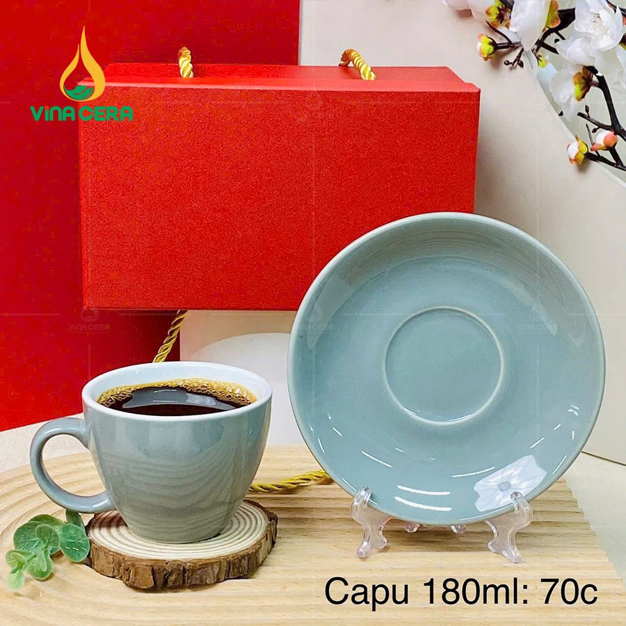 Ly Tách Sứ Cappuccino nhiều màu 180ml (24) Ly Tách Sứ Cappuccino nhiều màu 180ml (23)