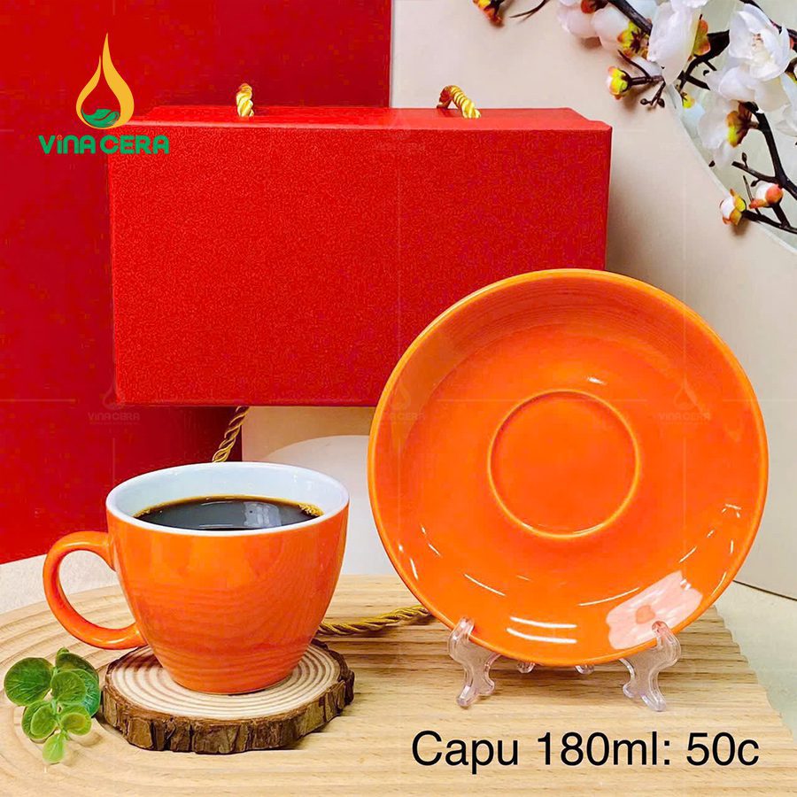 Ly Tách Sứ Cappuccino nhiều màu 180ml (9) Ly Tách Sứ Cappuccino nhiều màu 180ml LS0111724