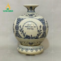 Mẫu Bình Gốm Chu Đậu In logo quà tặng đẹp GCĐ11724