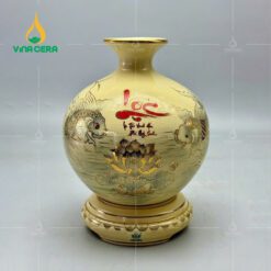 Mẫu Bình Gốm Chu Đậu In logo quà tặng đẹp GCĐ11724