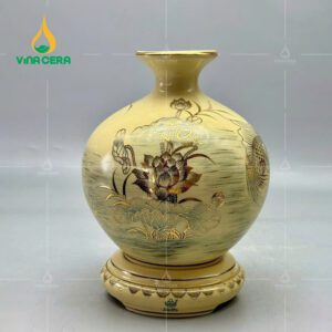 Mẫu Bình Gốm Chu Đậu In logo quà tặng đẹp GCĐ11724