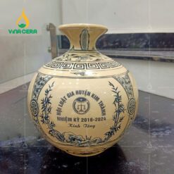 Mẫu Bình Gốm Chu Đậu In logo quà tặng đẹp GCĐ11724