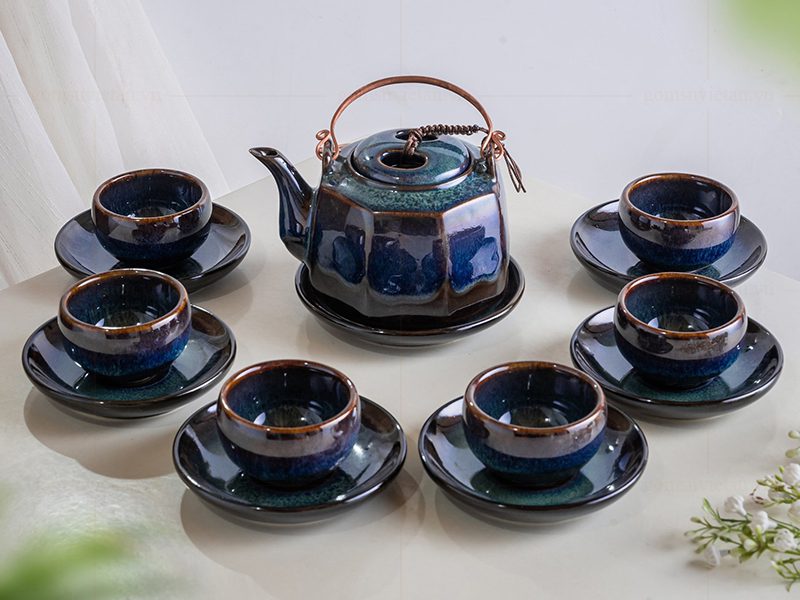 Ấm Chén Hỏa Biến Là Gì? Ấm Chén Hoả biến Bát Tràng Bộ ấm chén Hỏa Biến Thiên Thanh