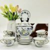Bộ Ấm Trà Vẽ Chùa Một Cột Chỉ Vàng 24k VN AC 56 Bộ Ấm Trà Vẽ Chùa Một Cột Chỉ Vàng 24k VN AC 56