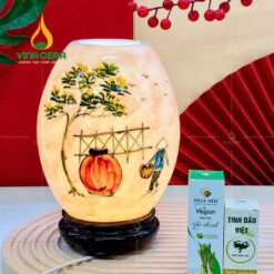 Đèn Xông Tinh Dầu Bát Tràng Dáng Trứng - DX 0911124 Đèn xông tinh dầu Bát Tràng dáng trứng