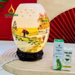 Đèn Xông Tinh Dầu Bát Tràng Dáng Trứng - DX 0911124 Đèn xông tinh dầu Bát Tràng dáng trứng