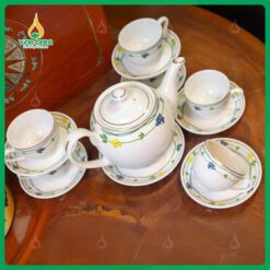 Bộ Ấm Chén Viền Dây Hoa dáng Minh Long Bộ Ấm Chén Viền Dây Hoa dáng Minh Long