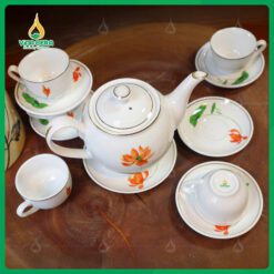 Bộ trà Camellia Đỏ Kẻ Vàng