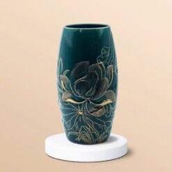 Lọ bom men lam sen vàng khắc nổi