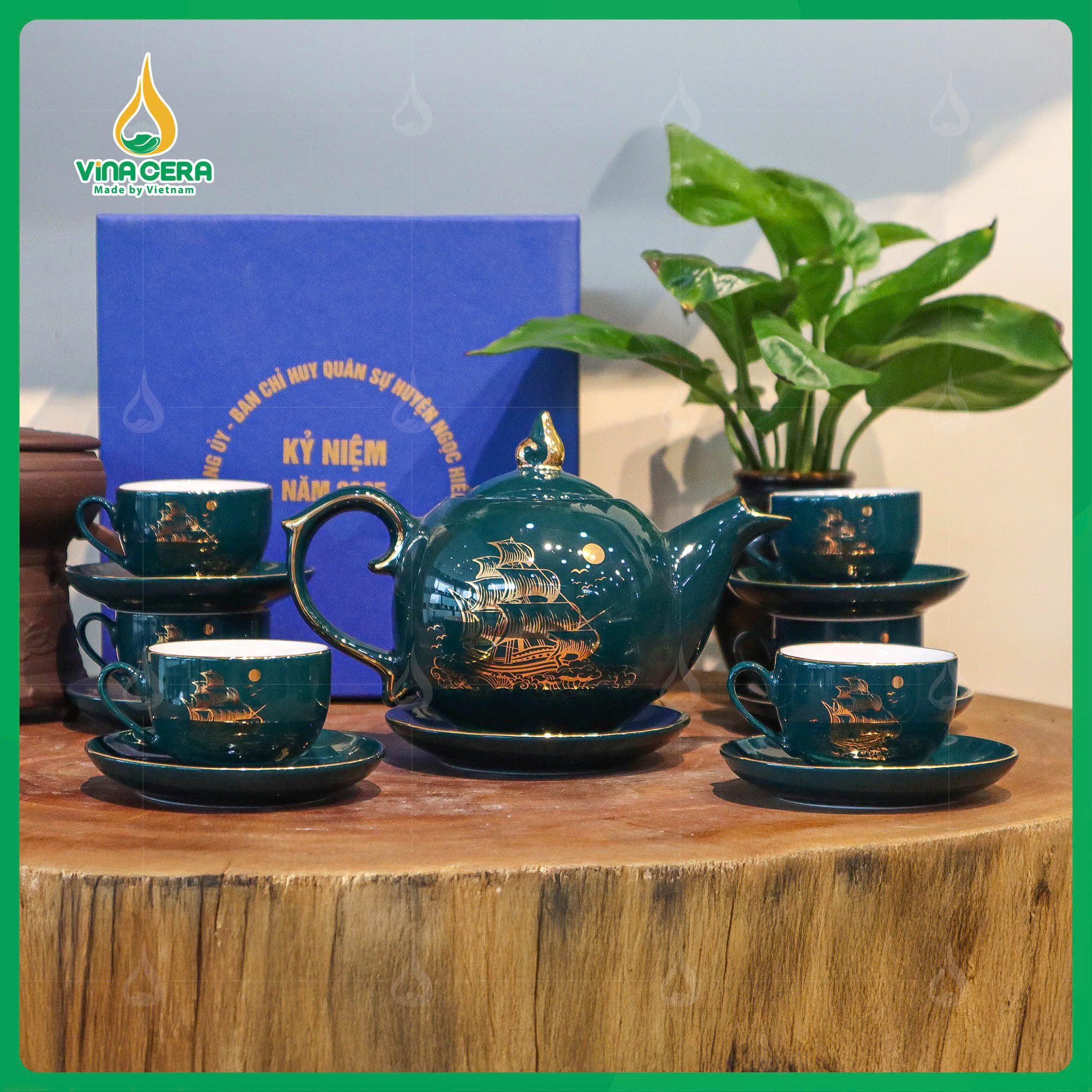 Bộ Ấm Chén In logo Kỷ Niệm Cơ Quan (2) Bộ Ấm Chén In logo Kỷ Niệm Cơ Quan AC-0472625