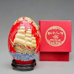 Trứng Phong thủy Thuận buồm Xuôi gió Men màu Họa tiết nổi TPT-01 Trứng Phong thủy Thuận buồm Xuôi gió Men màu Họa tiết nổi TPT-01
