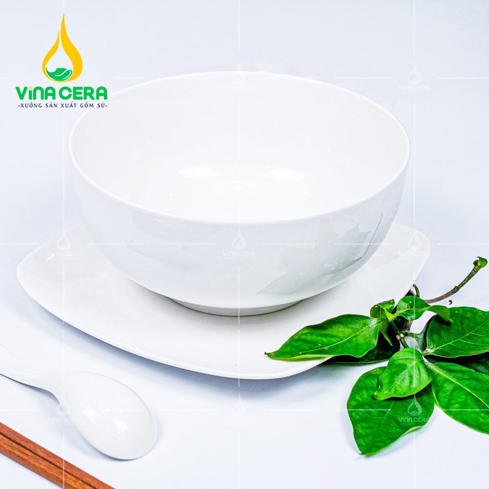 Tô Sứ Vinacera Trắng Trơn 20.2cm
