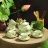 Bộ Ấm Trà Đài Cát Sen Hồng Chỉ Vàn