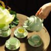 Bộ Ấm Trà Đài Cát Sen Hồng Chỉ Vàn