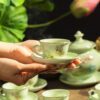 Bộ Ấm Trà Đài Cát Sen Hồng Chỉ Vàng Cao Cấp Bộ Ấm Trà Đài Cát Sen Hồng Chỉ Vàn