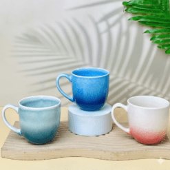 Ly sứ Bát Tràng đáy tròn men loang cao cấp in logo làm quà tặng doanh nghiệp B2B