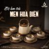 Bộ Ấm Trà Men Hỏa Biến Lục Giác Men Gấm In Logo Cao Cấp Bát Tràng