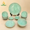 Bộ Bát Đĩa Men Hỏa Biến Xanh Ngọc 11 Món – Gốm Bát Tràng