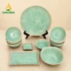 bo bat dia men hoa bien xanh ngoc hai to sau vinacera 04 Bộ Bát Đĩa Men Hỏa Biến Xanh Ngọc 11 Món – Gốm Bát Tràng