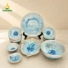 bo bat dia men xanh da hoa bien dia la canh hoa vinacera 05 Bộ Bát Đĩa Men Xanh Đá Hỏa Biến Vân Lam – Gốm Bát Tràng