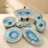 bo bat dia men xanh da hoa bien dia la dai dia oval vinacera 03 Bộ Bát Đĩa Men Xanh Đá Hỏa Biến Vân Lam – Gốm Bát Tràng