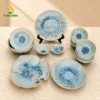 bo bat dia men xanh da hoa bien dia la nghe thuat vinacera 04 Bộ Bát Đĩa Men Xanh Đá Hỏa Biến Vân Lam – Gốm Bát Tràng