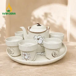 Bộ Trà Bạch Liên An Trú Thảnh Thơi – Ấm Quai Mây, Khay Tròn Bo Tra Bach Lien An Tru Thanh Thoi Am Quai May Khay Tron 03