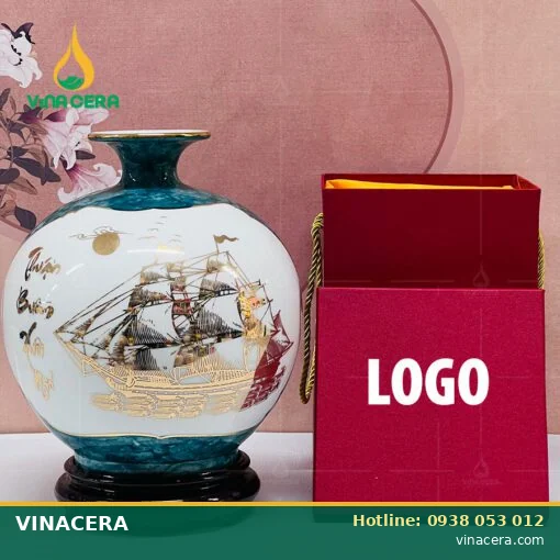 Bình hút lộc in logo kèm hộp quà doanh nghiệp