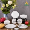 Bộ bát đĩa sứ trắng viền đen Vinacera Bộ bát đĩa sứ trắng viền đen Vinacera