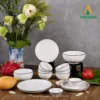 Bộ bát đĩa sứ trắng viền đen Vinacera Bộ bát đĩa sứ trắng viền đen Vinacera