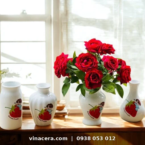 Lọ hoa mini họa tiết dễ thương làm quà tặng nữ ngày 8/3