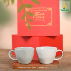Ly Tach Su Cappuccino Mau Trang Xanh 180Ml Vinacera 4