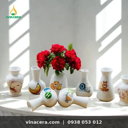 Các mẫu lọ hoa mini quà tặng 8/3 in logo doanh nghiệp