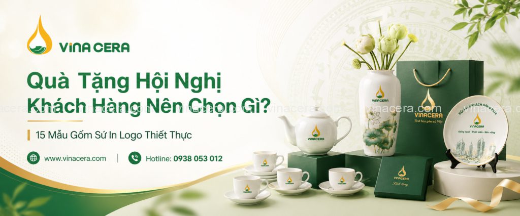 Quà Tặng Hội Nghị Khách Hàng Nên Chọn Gì? 15 Mẫu Gốm Sứ In Logo Thiết Thực Quà tặng hội nghị khách hàng gốm sứ in logo Vinacera