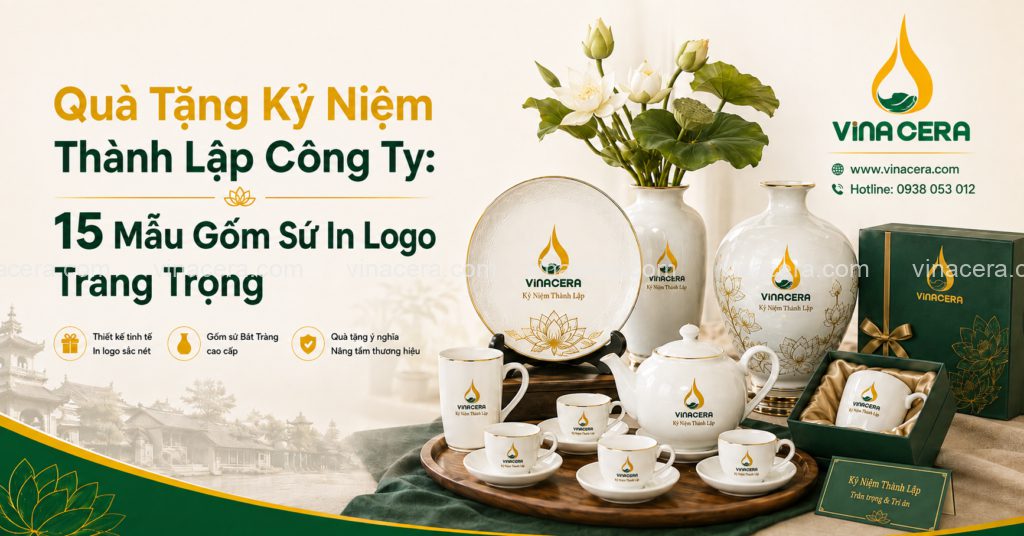 Quà Tặng Kỷ Niệm Thành Lập Công Ty: 15 Mẫu Gốm Sứ In Logo Trang Trọng