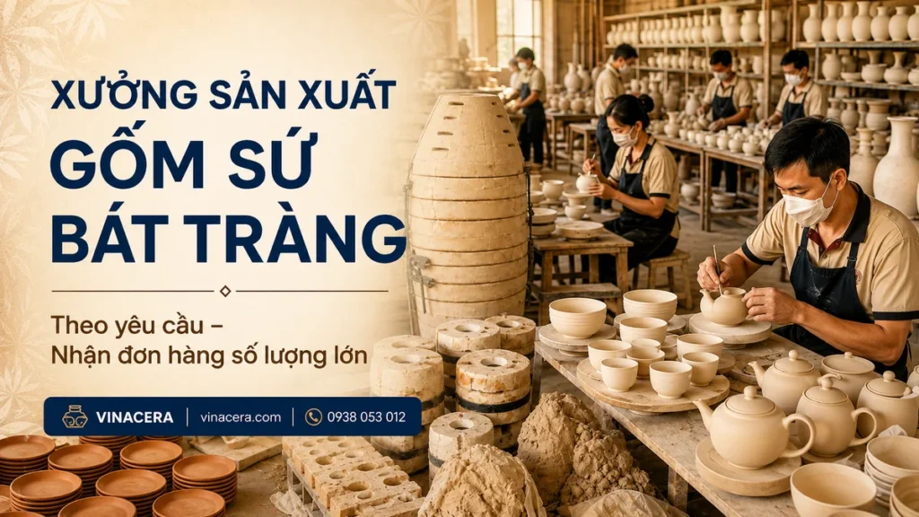 Xưởng Sản Xuất Gốm Sứ Bát Tràng Theo Yêu Cầu – Nhận Đơn Hàng Số Lượng Lớn Xưởng sản xuất gốm sứ Bát Tràng theo yêu cầu Vinacera nhận đơn hàng số lượng lớn
