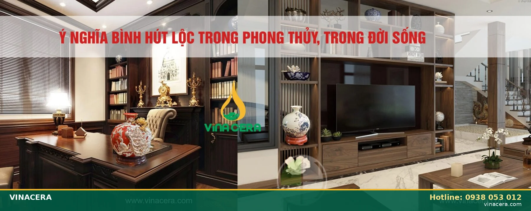 Vị trí đặt bình hút lộc trên bàn làm việc và phòng khách