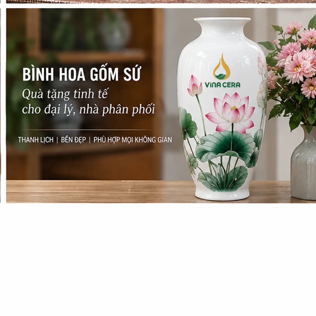 Quà Tặng Đại Lý Nên Chọn Gì? Gợi Ý Theo Doanh Số & Ngân Sách Bình hoa gốm sứ Vinacera làm quà tặng đại lý và nhà phân phối