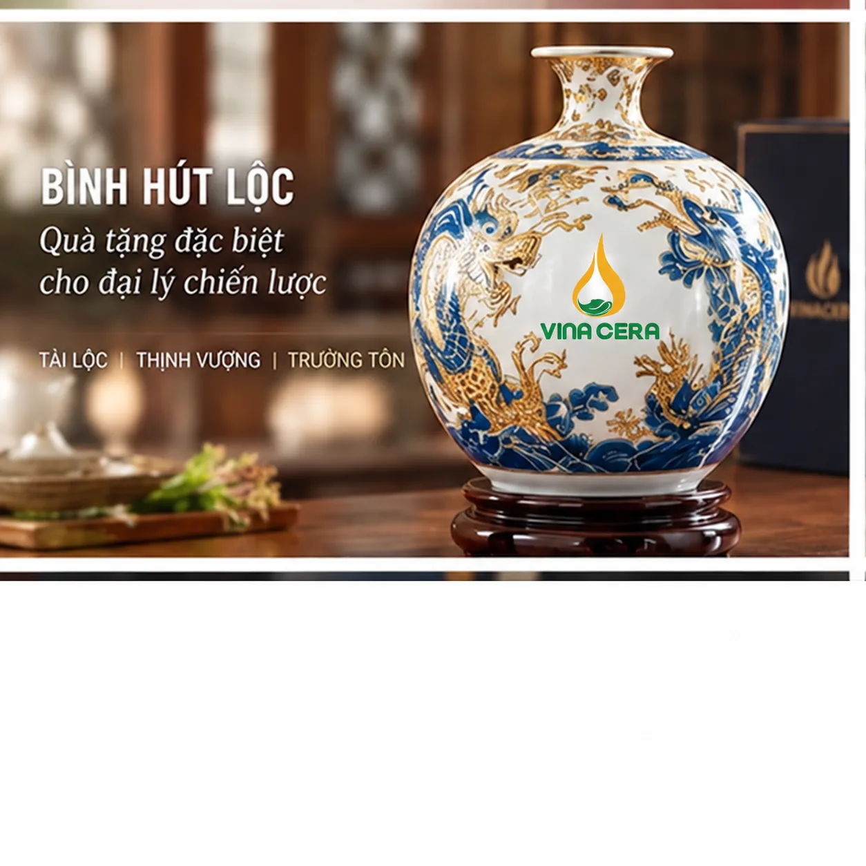 Quà Tặng Đại Lý Nên Chọn Gì? Gợi Ý Theo Doanh Số & Ngân Sách Bình hút lộc Vinacera làm quà tặng đại lý chiến lược và top doanh số