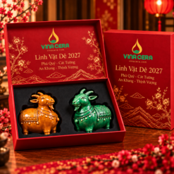 Bộ Đôi Tượng Dê Gốm Sứ Men Xanh – Men Nâu  2027