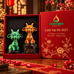 Bộ Tượng Dê Mini Gốm Sứ Để Bàn 2027