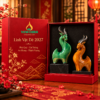 Cặp tượng dê nghệ thuật men xanh – nâu