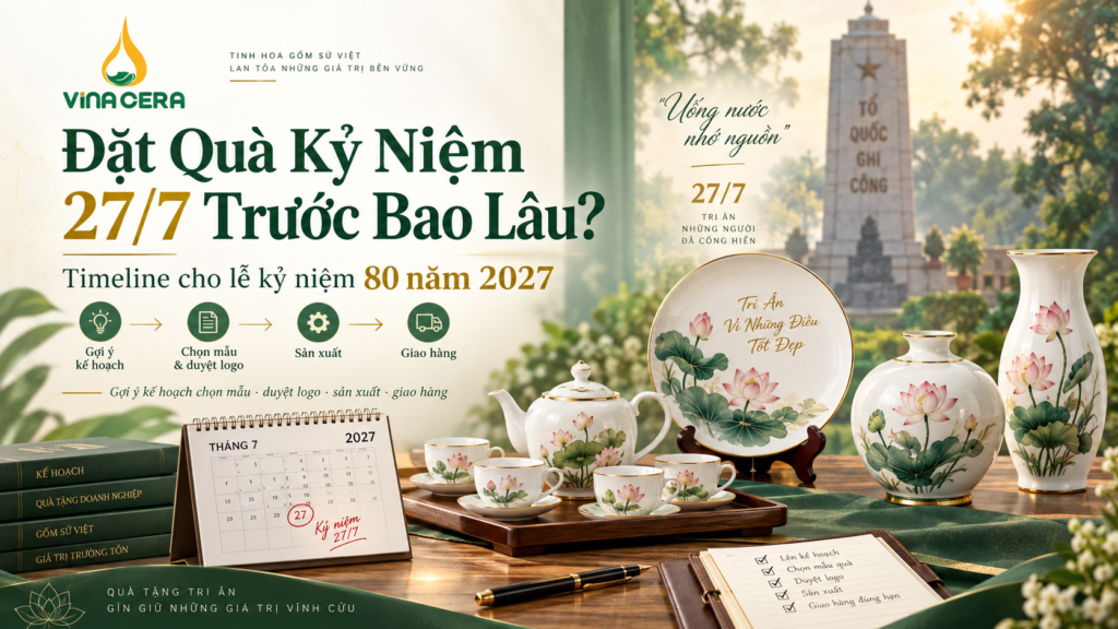 Đặt Quà Kỷ Niệm 27/7 Trước Bao Lâu? Timeline Cho Đơn Hàng 2027 | Vinacera Đặt Quà Kỷ Niệm 27/7 Trước Bao Lâu? Timeline Cho Đơn Hàng 2027 | Vinacera