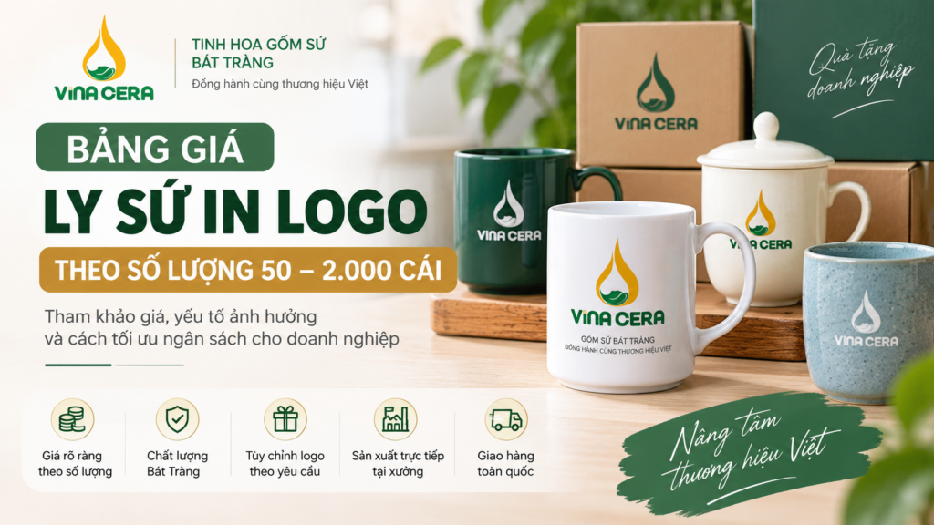 Bảng Giá Ly Sứ In Logo Theo Số Lượng 50 – 2.000 Cái