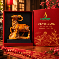 Tượng Dê Vàng Dáng Đứng Gốm Sứ Đinh Mùi
