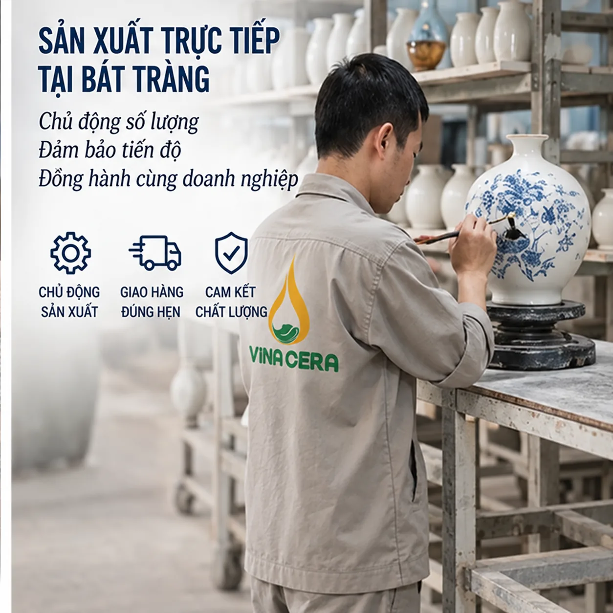 Quà Tặng Đại Lý Nên Chọn Gì? Gợi Ý Theo Doanh Số & Ngân Sách Xưởng Vinacera sản xuất quà tặng đại lý gốm sứ số lượng lớn tại Bát Tràng